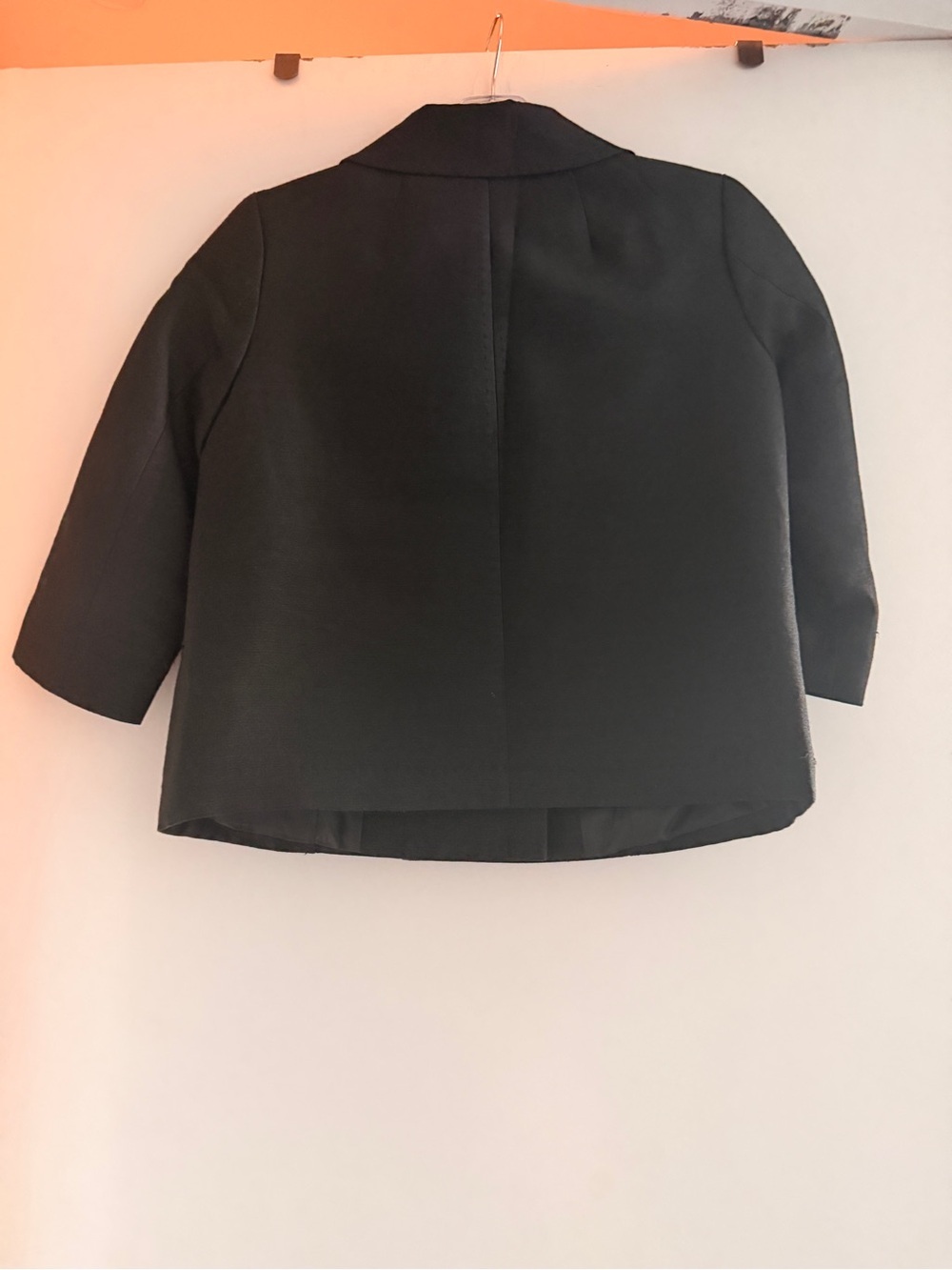 H&M Black Double-Breasted Cropped Peacoat Jacket - Picture 3 of 4